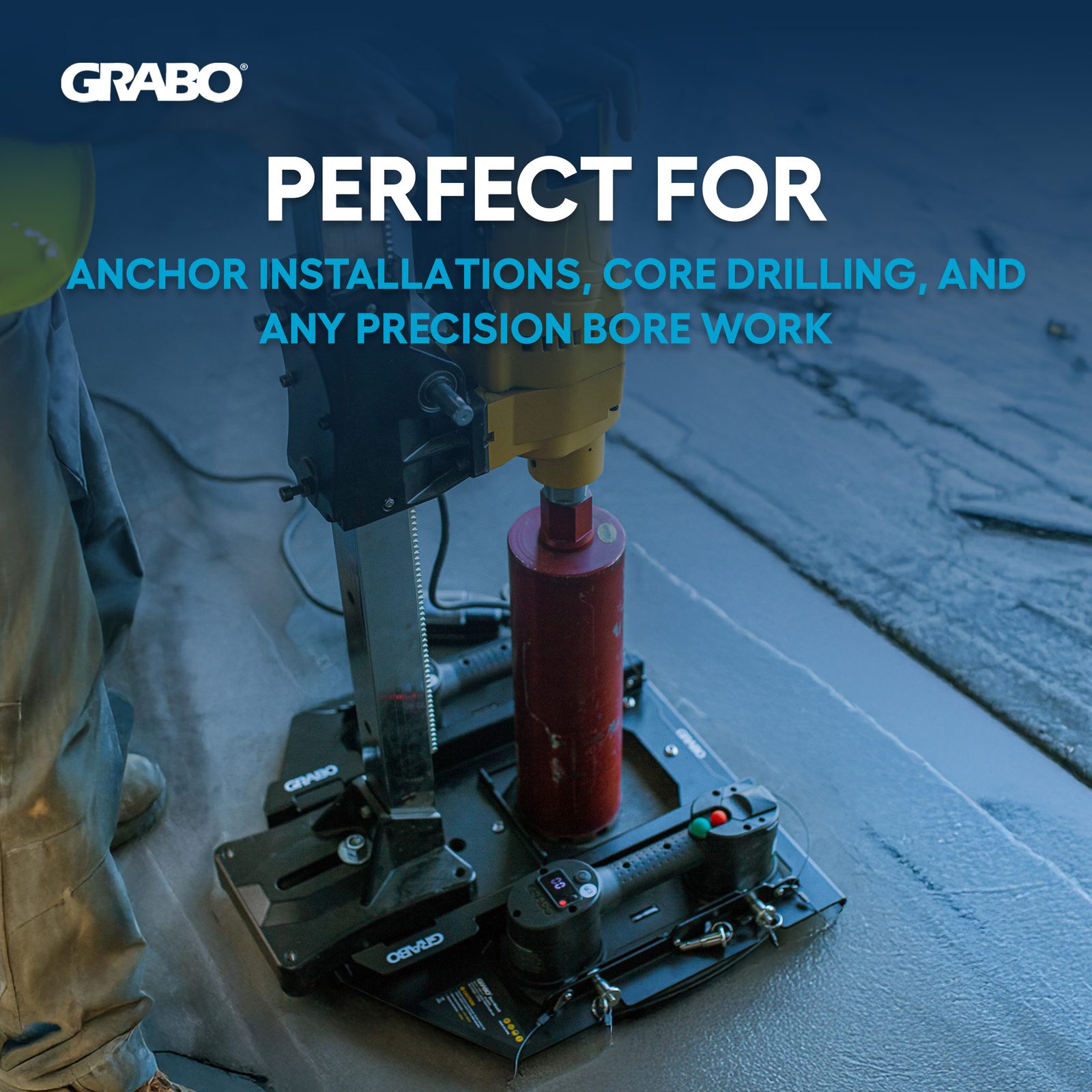GRABO bore mount for anchor installation and core drilling