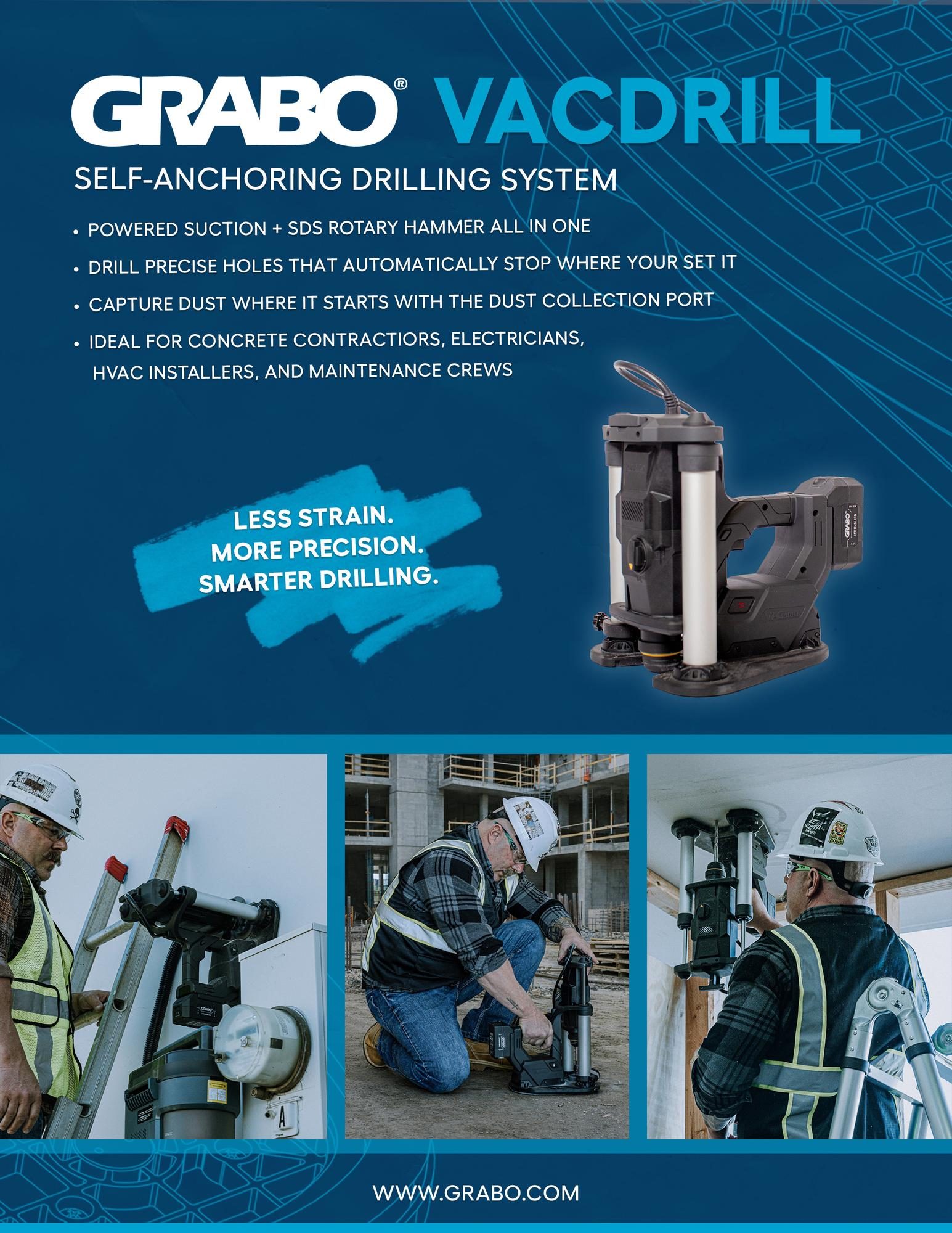 GRABO VACDRILL self-anchoring drilling system product flyer