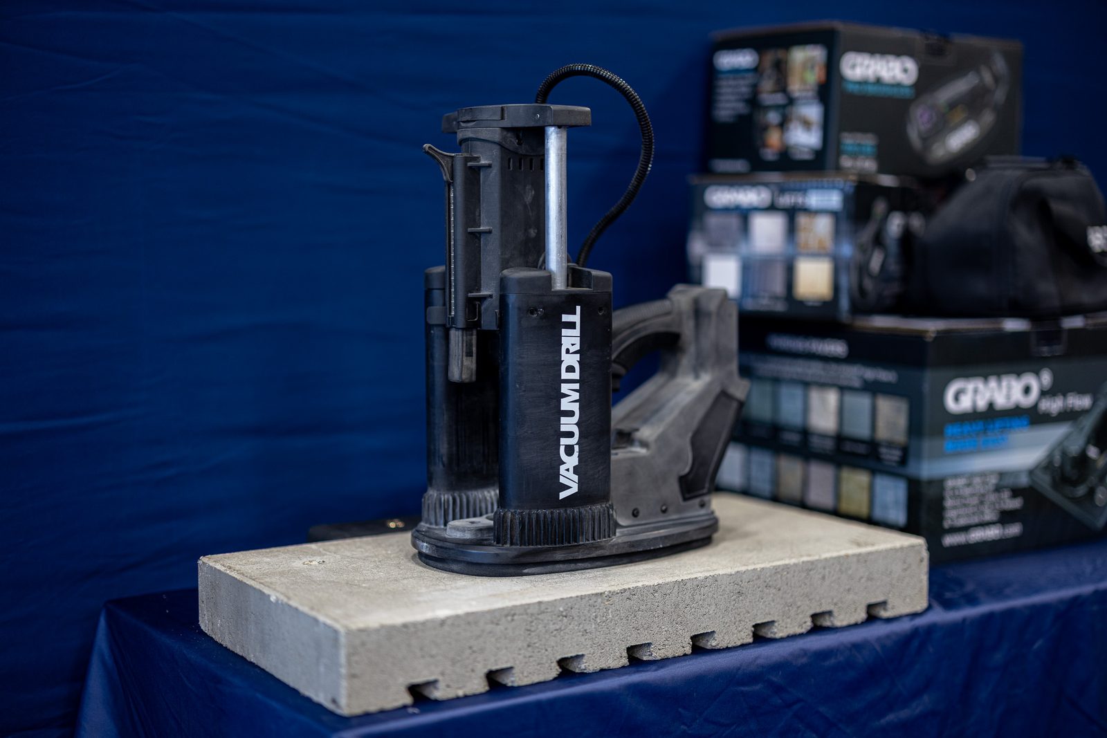 GRABO vacuum drill on a work surface